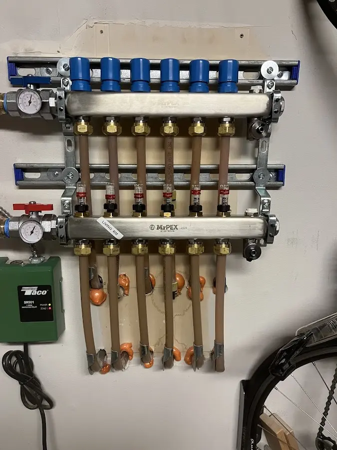 Plumber performing Gas Leak Detection at a residential property in Centreville